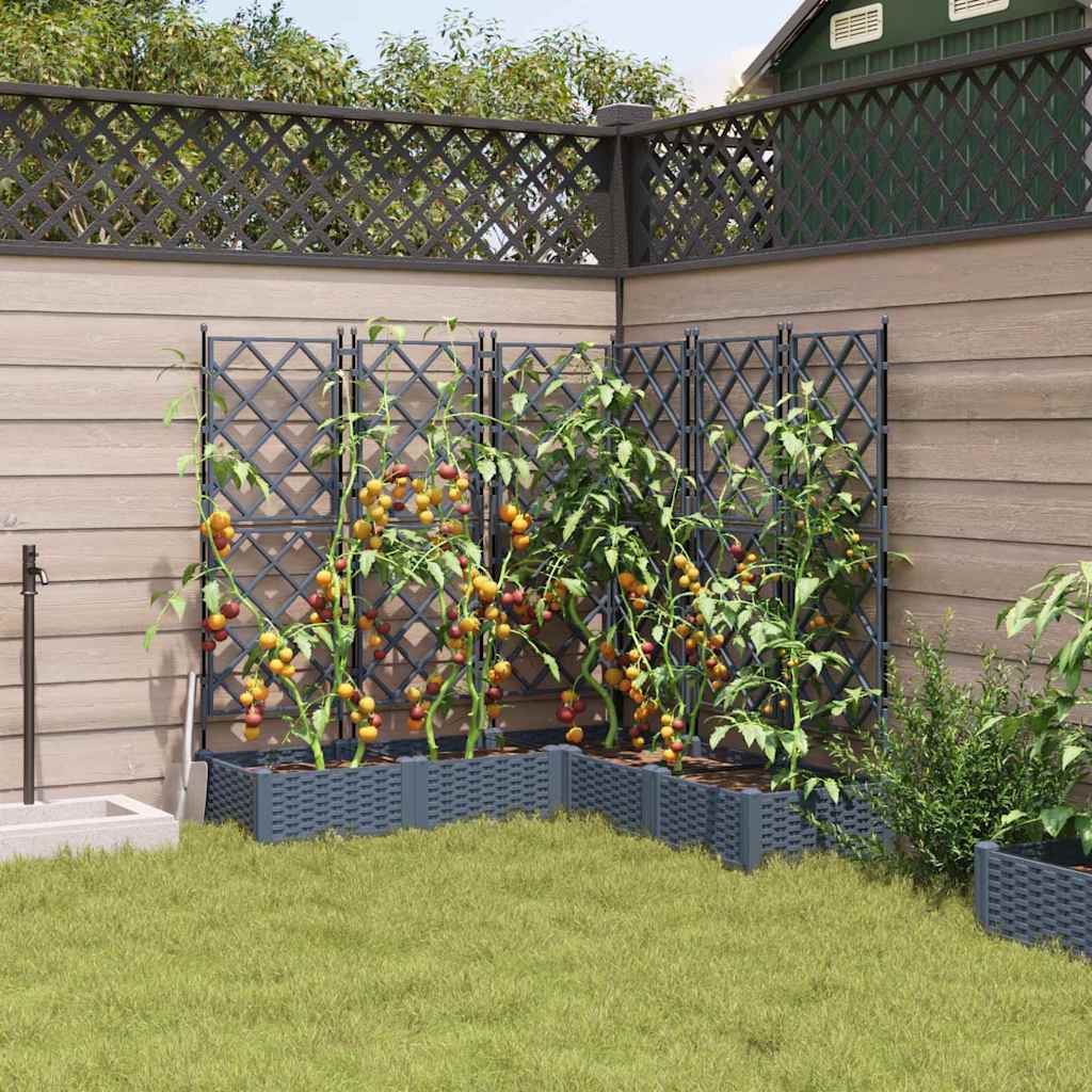 vidaXL Garden Planter 5 pcs LiGht Grey 120 x 120 x 125.5 cm PP