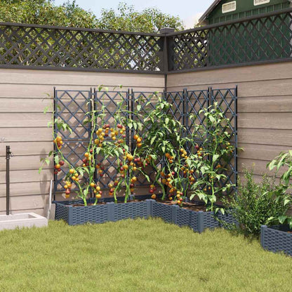 vidaXL Garden Planter 5 pcs LiGht Grey 120 x 120 x 125.5 cm PP