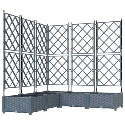 vidaXL Garden Planter 5 pcs LiGht Grey 120 x 120 x 125.5 cm PP