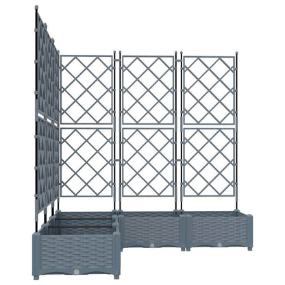 vidaXL Garden Planter 5 pcs LiGht Grey 120 x 120 x 125.5 cm PP