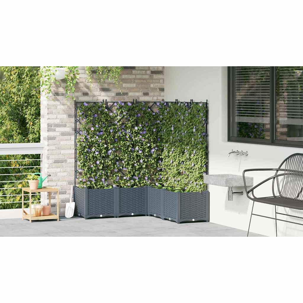 vidaXL Garden Planter 5 pcs LiGht Grey 120 x 120 x 143 cm PP