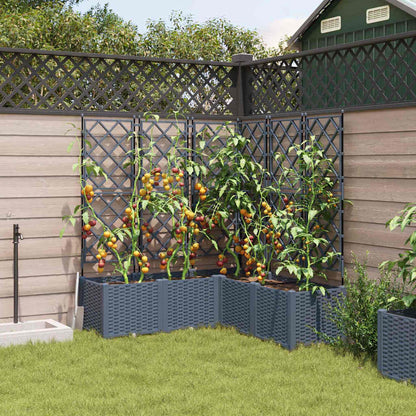 vidaXL Garden Planter 5 pcs LiGht Grey 120 x 120 x 143 cm PP