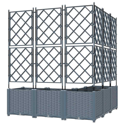vidaXL Garden Planter 5 pcs LiGht Grey 120 x 120 x 143 cm PP