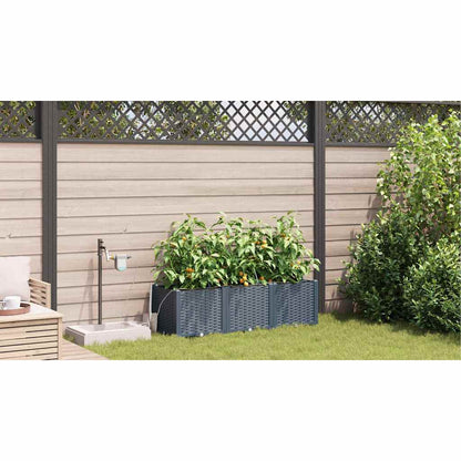 vidaXL Garden Planter 3 pcs LiGht Grey 120 x 40 x 37.5 cm PP