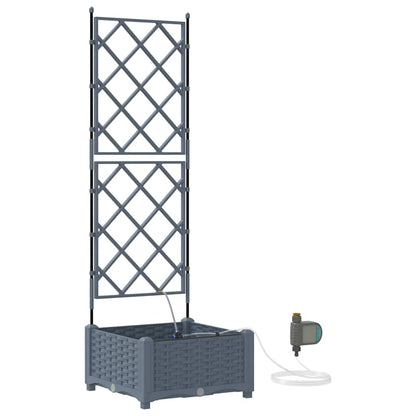 vidaXL Garden Planter LiGht Grey 40 x 40 x 126 cm PP