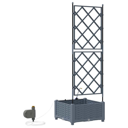 vidaXL Garden Planter LiGht Grey 40 x 40 x 126 cm PP