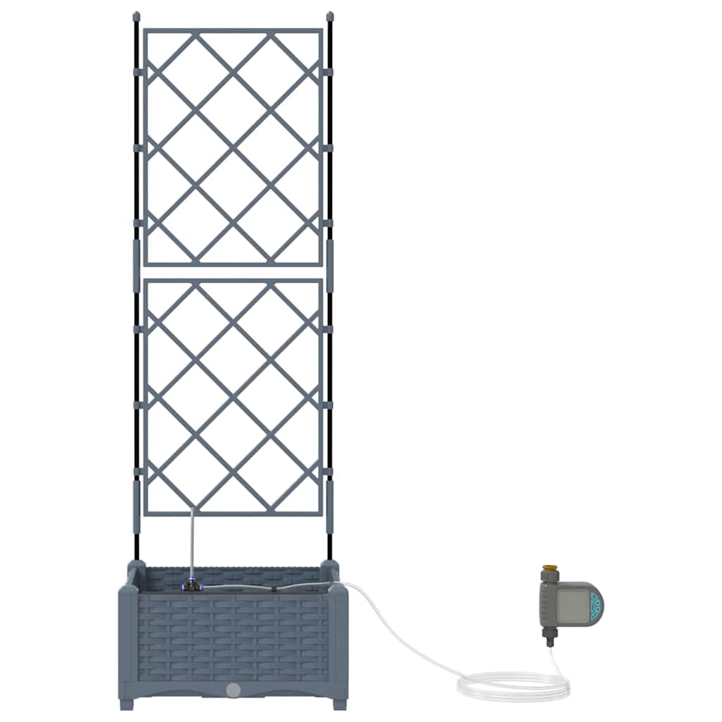 vidaXL Garden Planter LiGht Grey 40 x 40 x 126 cm PP