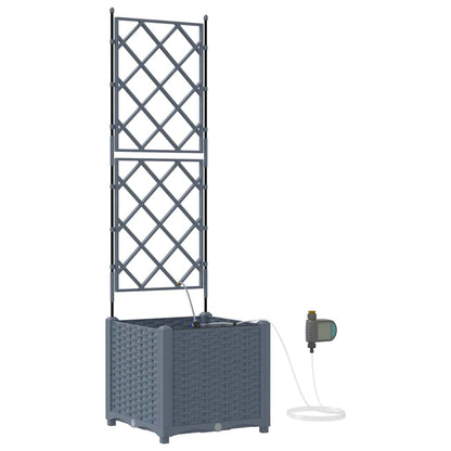 vidaXL Garden Planter 2 pcs LiGht Grey 40 x 40 x 142 cm PP