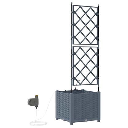vidaXL Garden Planter 2 pcs LiGht Grey 40 x 40 x 142 cm PP