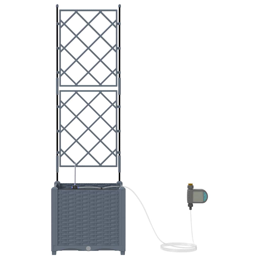 vidaXL Garden Planter 2 pcs LiGht Grey 40 x 40 x 142 cm PP