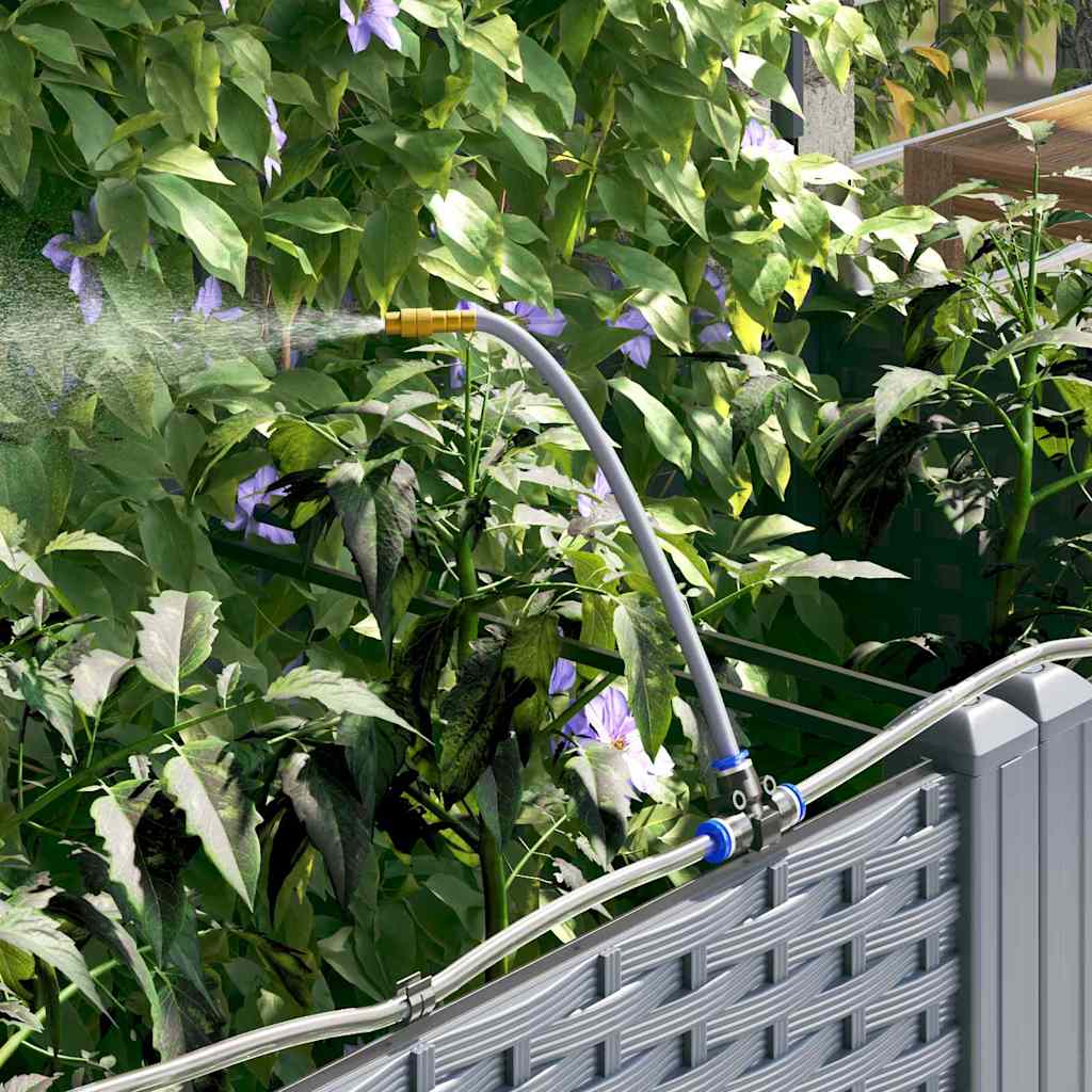 vidaXL Garden Planter 2 pcs LiGht Grey 80 x 40 x 142 cm PP