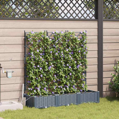 vidaXL Garden Planter 3 pcs LiGht Grey 120 x 40 x 126 cm PP