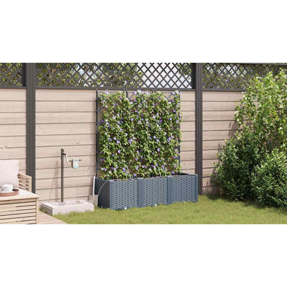 vidaXL Garden Planter 3 pcs LiGht Grey 120 x 40 x 142 cm PP
