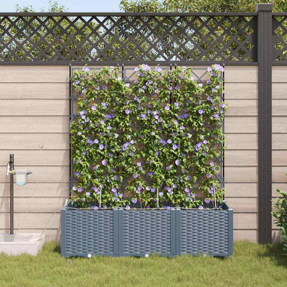 vidaXL Garden Planter 3 pcs LiGht Grey 120 x 40 x 142 cm PP