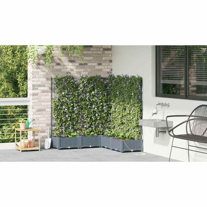 vidaXL Garden Planter 5 pcs LiGht Grey 120 x 120 x 126 cm PP