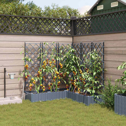 vidaXL Garden Planter 5 pcs LiGht Grey 120 x 120 x 126 cm PP