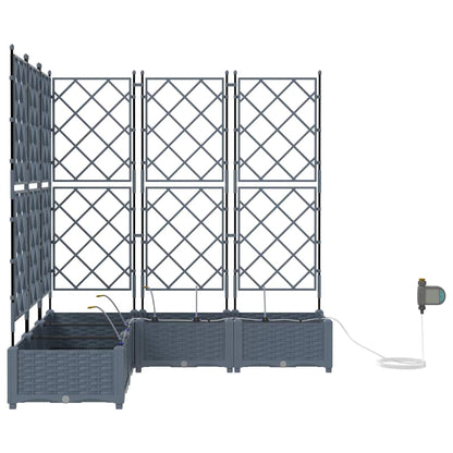 vidaXL Garden Planter 5 pcs LiGht Grey 120 x 120 x 126 cm PP