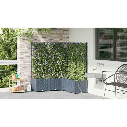 vidaXL Garden Planter 5 pcs LiGht Grey 120 x 120 x 142 cm PP