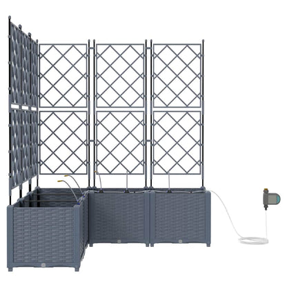 vidaXL Garden Planter 5 pcs LiGht Grey 120 x 120 x 142 cm PP