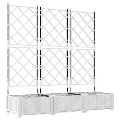 vidaXL Garden Planter 3 pcs White 120 x 40 x 125.5 cm PP