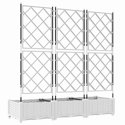vidaXL Garden Planter 3 pcs White 120 x 40 x 125.5 cm PP