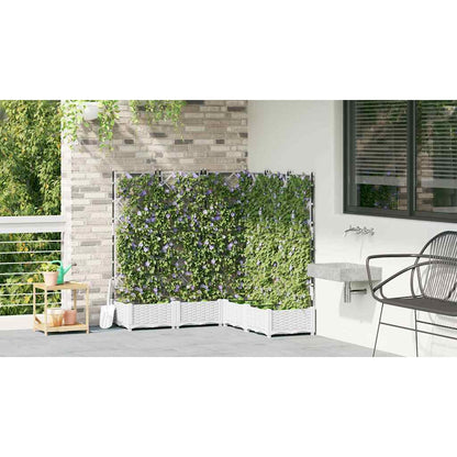 vidaXL Garden Planter 5 pcs White 120 x 120 x 125.5 cm PP
