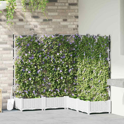 vidaXL Garden Planter 5 pcs White 120 x 120 x 125.5 cm PP