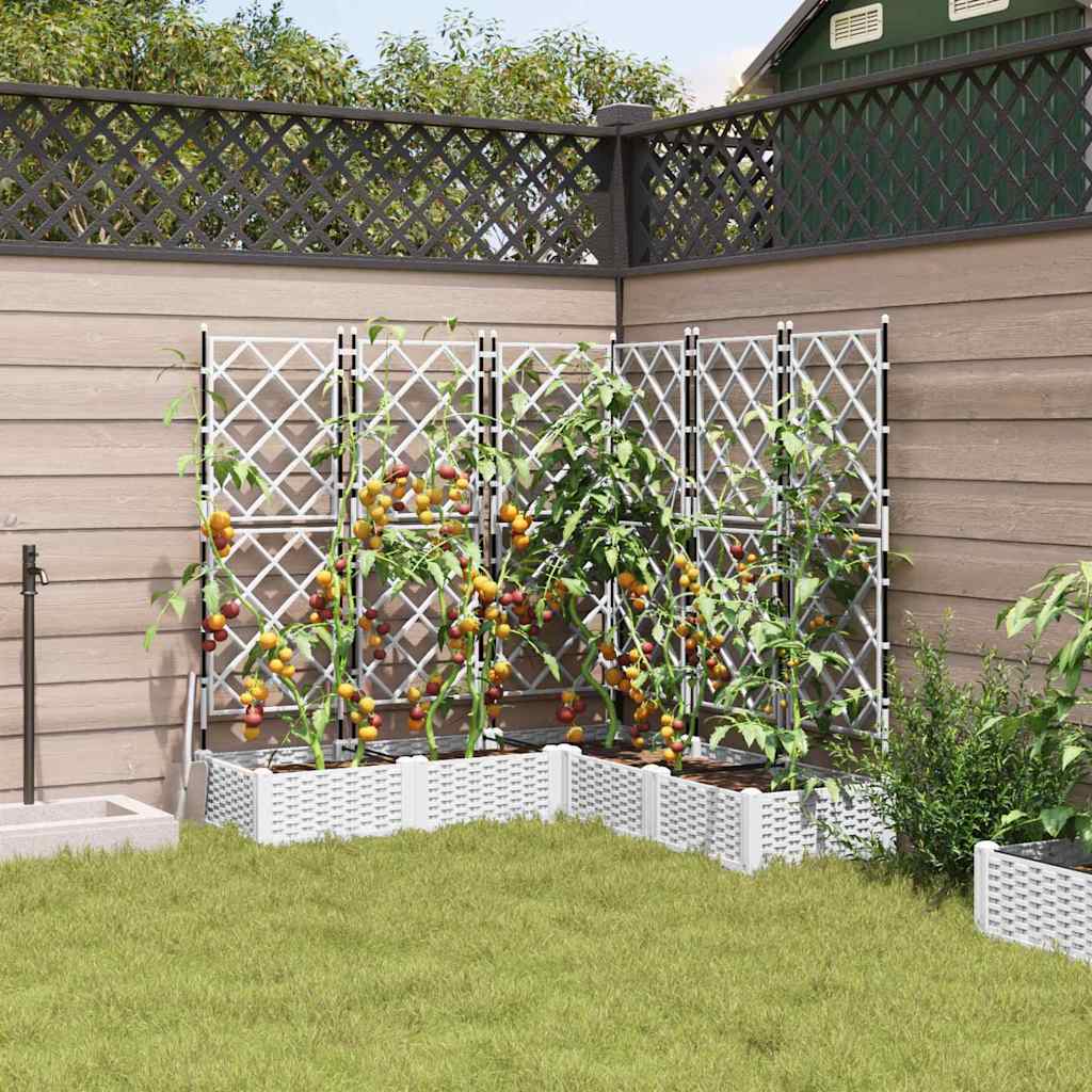 vidaXL Garden Planter 5 pcs White 120 x 120 x 125.5 cm PP