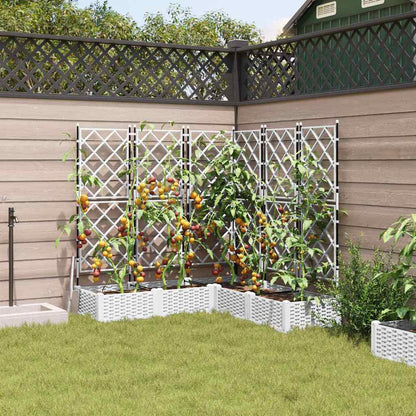vidaXL Garden Planter 5 pcs White 120 x 120 x 125.5 cm PP