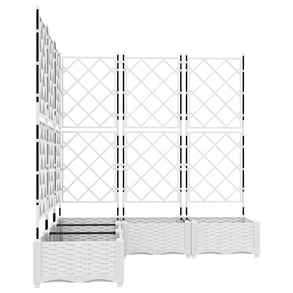 vidaXL Garden Planter 5 pcs White 120 x 120 x 125.5 cm PP
