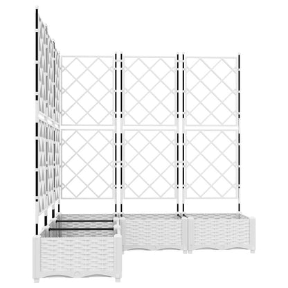 vidaXL Garden Planter 5 pcs White 120 x 120 x 125.5 cm PP