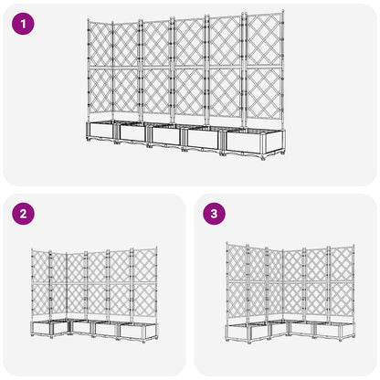 vidaXL Garden Planter 5 pcs White 120 x 120 x 125.5 cm PP