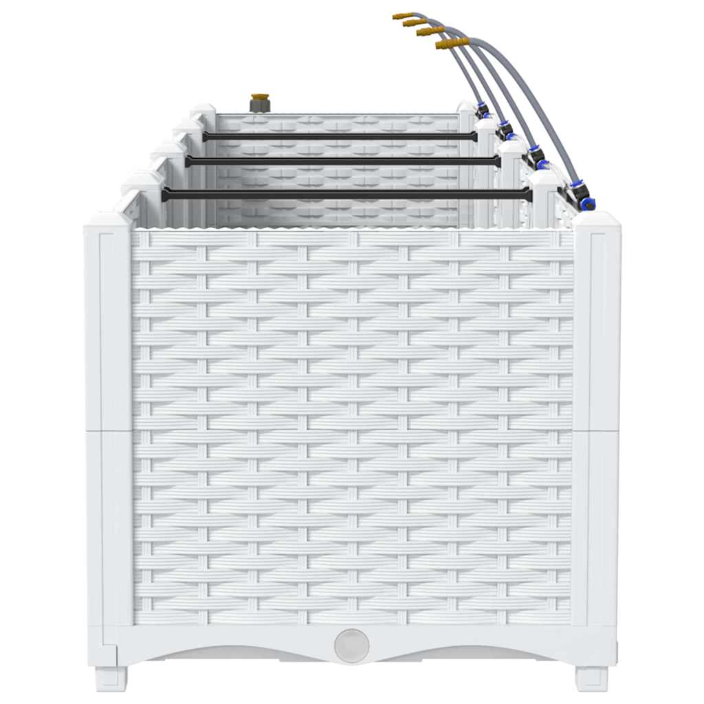 vidaXL Garden Planter 3 pcs White 120 x 40 x 37.5 cm PP