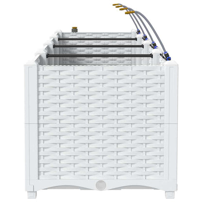 vidaXL Garden Planter 3 pcs White 120 x 40 x 37.5 cm PP