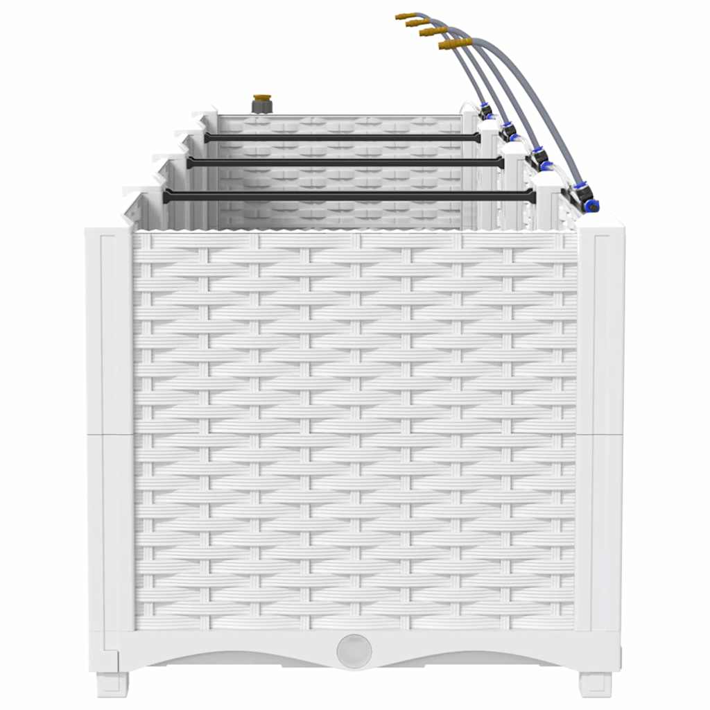 vidaXL Garden Planter 4 pcs White 160 x 40 x 37.5 cm PP