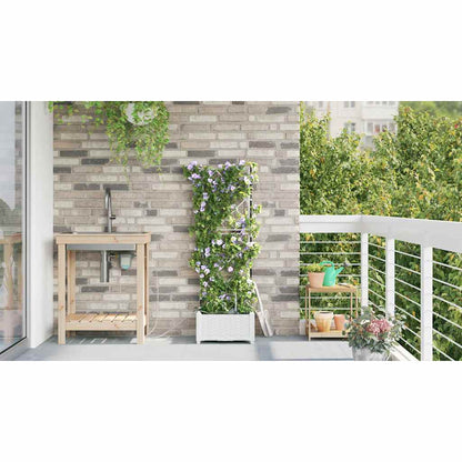 vidaXL Garden Planter White 40 x 40 x 126 cm PP