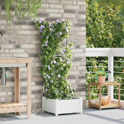 vidaXL Garden Planter White 40 x 40 x 126 cm PP