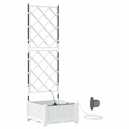 vidaXL Garden Planter White 40 x 40 x 126 cm PP