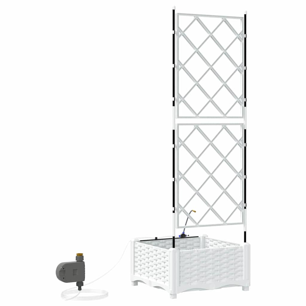 vidaXL Garden Planter White 40 x 40 x 126 cm PP