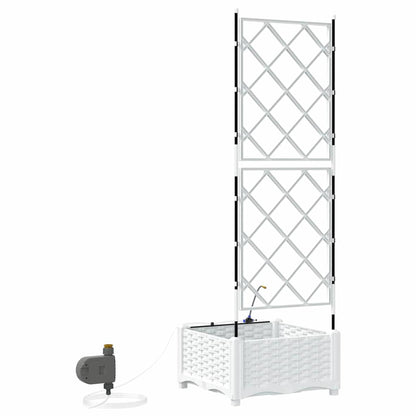 vidaXL Garden Planter White 40 x 40 x 126 cm PP