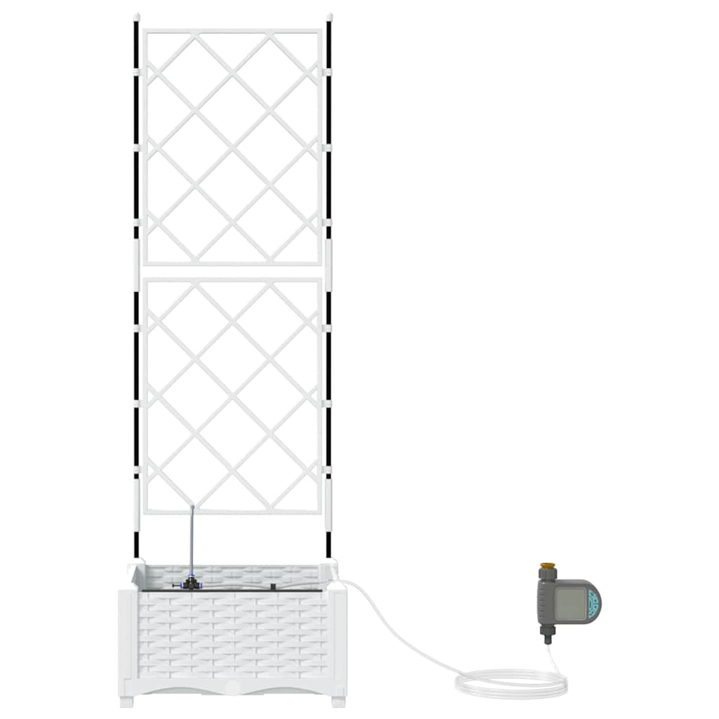 vidaXL Garden Planter White 40 x 40 x 126 cm PP