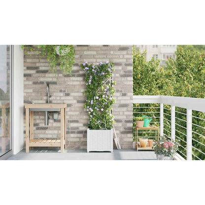 vidaXL Garden Planter White 40 x 40 x 142 cm PP