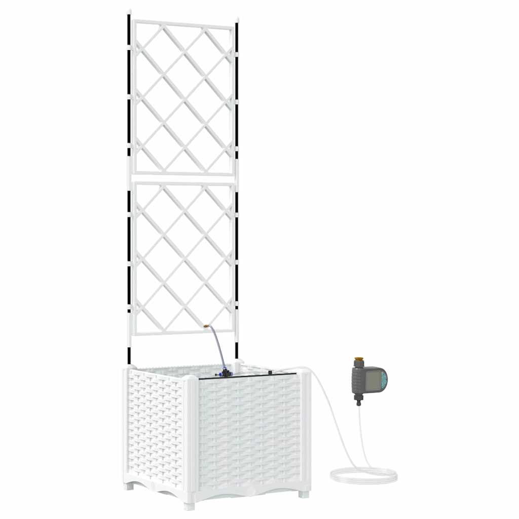 vidaXL Garden Planter White 40 x 40 x 142 cm PP