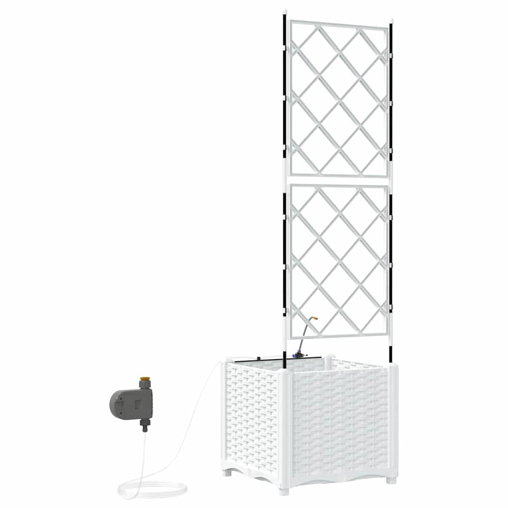 vidaXL Garden Planter White 40 x 40 x 142 cm PP