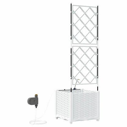vidaXL Garden Planter White 40 x 40 x 142 cm PP