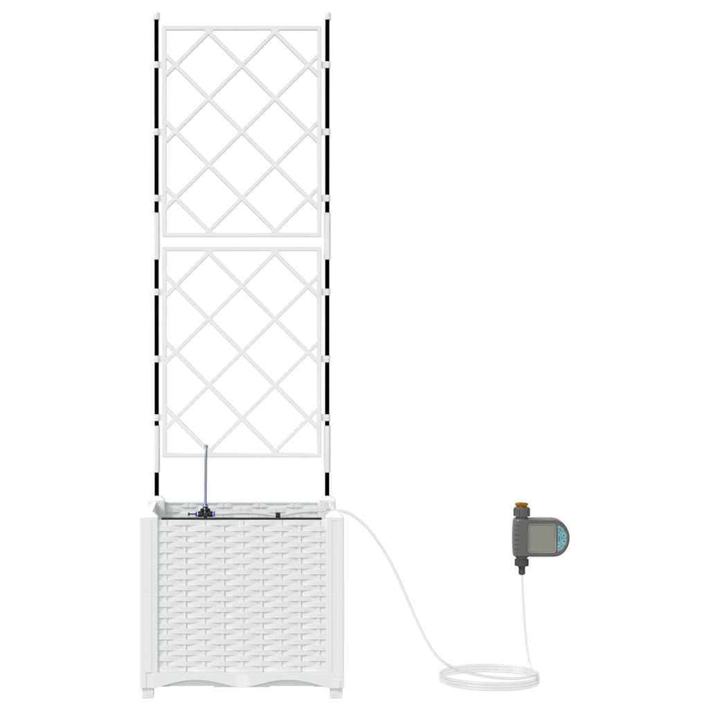 vidaXL Garden Planter White 40 x 40 x 142 cm PP