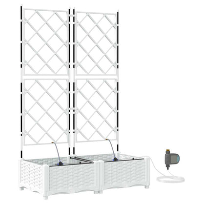 vidaXL Garden Planter 2 pcs White 80 x 40 x 126 cm PP