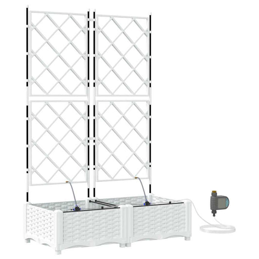 vidaXL Garden Planter 2 pcs White 80 x 40 x 126 cm PP