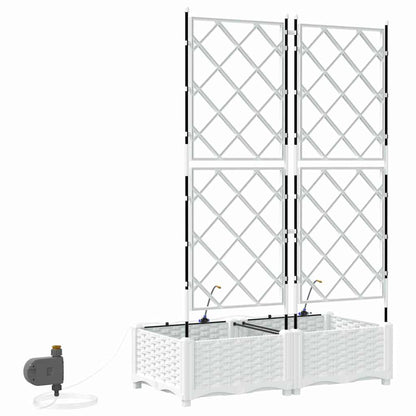 vidaXL Garden Planter 2 pcs White 80 x 40 x 126 cm PP