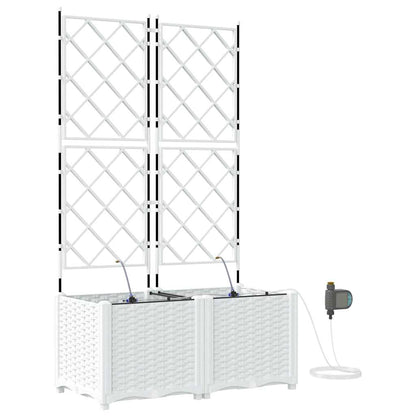 vidaXL Garden Planter 2 pcs White 80 x 40 x 142 cm PP